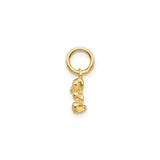 10k Yellow Gold Teddy Bear Pendant, Polished Animal Charm, Dainty Keepsake Jewelry for Women or Youth