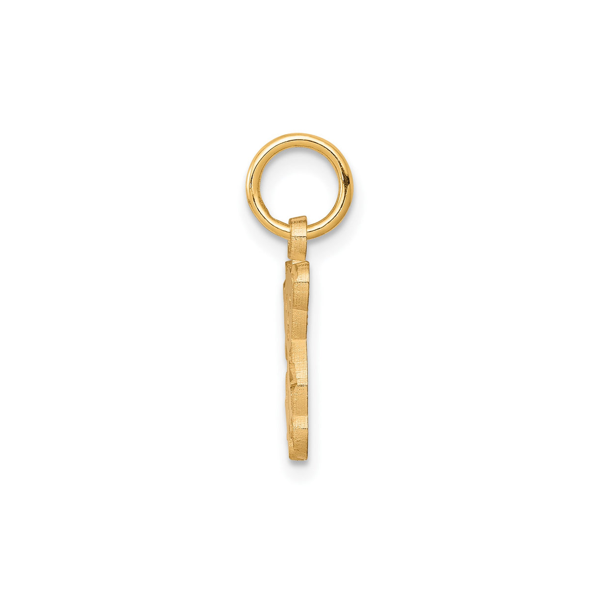 10k Yellow Gold Teddy Bear Pendant Charm with Cutout Design, Sentimental Bear Jewelry for Women