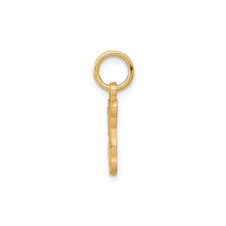 10k Yellow Gold Teddy Bear Pendant Charm with Cutout Design, Sentimental Bear Jewelry for Women