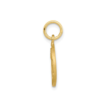 10k Yellow Gold Unicorn Pendant with Cutout Resting Unicorn in Oval Frame