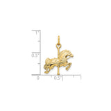 10k Yellow Gold Carousel Horse Pendant, Detailed Merry-Go-Round Design, Vintage Carnival Theme