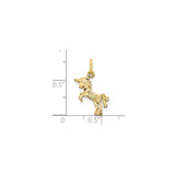 10k Yellow Gold Unicorn Pendant, Raised Fantasy Creature Design for Women or Girls
