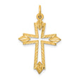10k Yellow Gold Cross Pendant with Geometric Arms and Polished Open Design