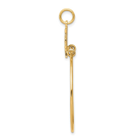 10k Yellow Gold Oval Pendant, Live Love Laugh Inspirational Charm for Women
