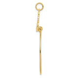 10k Yellow Gold Pineapple Charm Pendant with Open Heart Design
