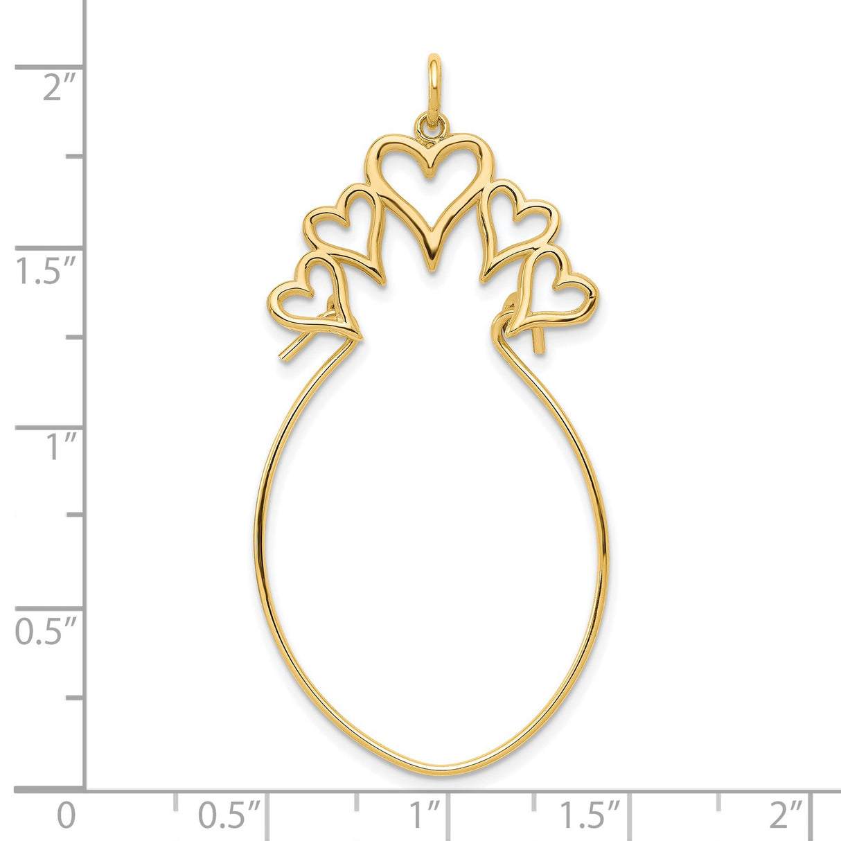 10k Yellow Gold Pineapple Charm Pendant with Open Heart Design