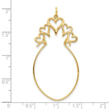 10k Yellow Gold Pineapple Charm Pendant with Open Heart Design