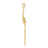10k Yellow Gold Pendant with Abstract Heart and Mother Silhouette, Textured Finish