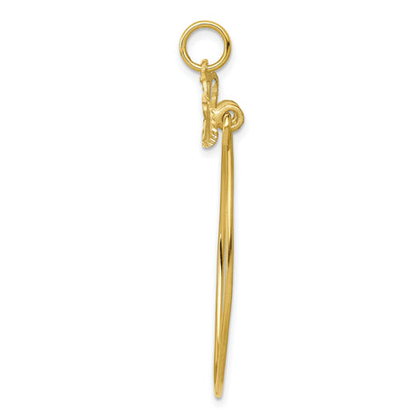 10k Yellow Gold Pendant with Interlocking Open Hearts and Textured Heart Accents