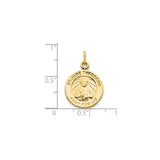 10k Yellow Gold St. Jude Thaddeus Pendant with Pray for Us Inscription, Catholic Medal