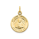 10k Yellow Gold St. Jude Thaddeus Pendant with Pray for Us Inscription, Catholic Medal