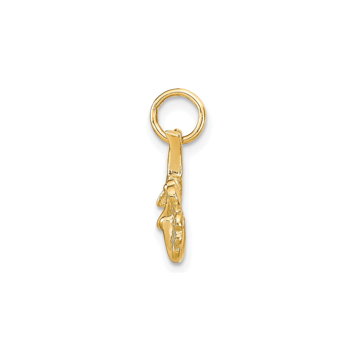 10k Yellow Gold Pendant, Cursive Letter A with Four Leaf Clover Design
