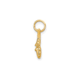 10k Yellow Gold Pendant, Cursive Letter A with Four Leaf Clover Design