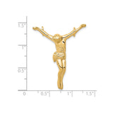 10k Yellow Gold Crucifix Pendant with Jesus on Cross, Catholic Religious Charm for Men and Women