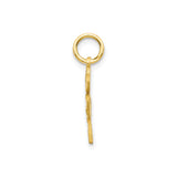 10k Yellow Gold Four-Leaf Clover Pendant with Heart Shaped Leaves, Unisex Lucky Charm