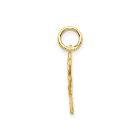 10k Yellow Gold Four-Leaf Clover Pendant with Heart Shaped Leaves, Unisex Lucky Charm