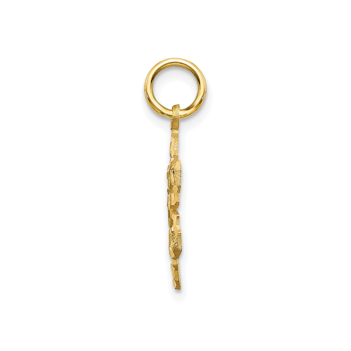 10k Yellow Gold Snowflake Pendant, Textured Winter-Inspired Charm for Women or Unisex Wear