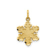10k Yellow Gold Snowflake Pendant, Textured Winter-Inspired Charm for Women or Unisex Wear
