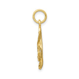 10k Yellow Gold Treble Clef Pendant, Textured Music Note Charm for Musicians