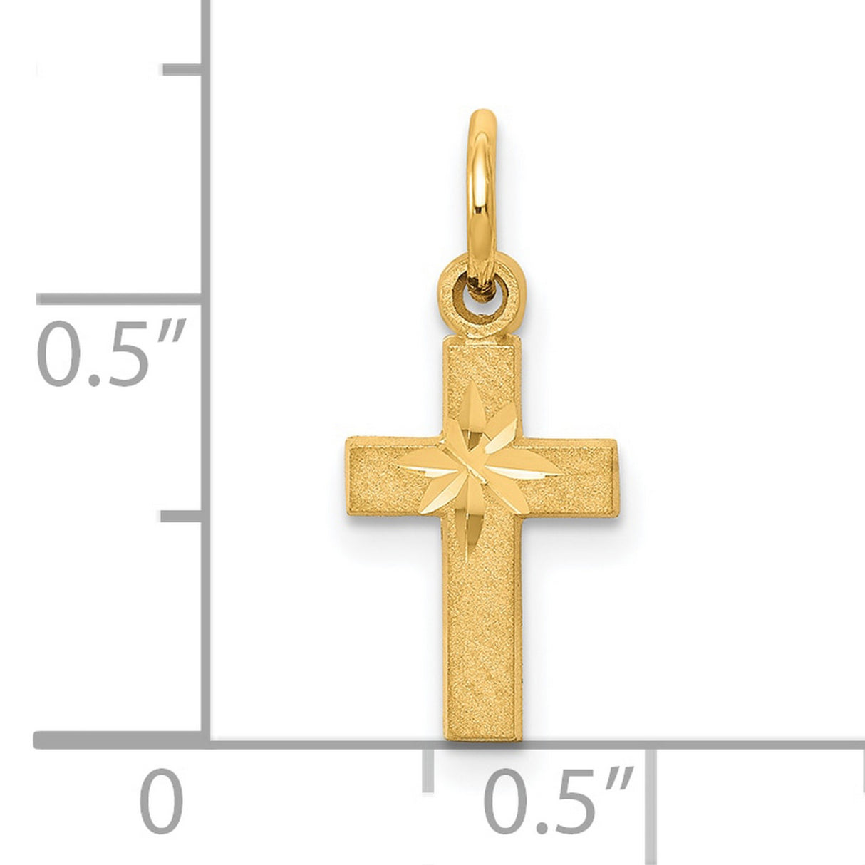 Cross Charm Pendant in Real 10k Yellow Gold