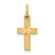 Cross Charm Pendant in Real 10k Yellow Gold