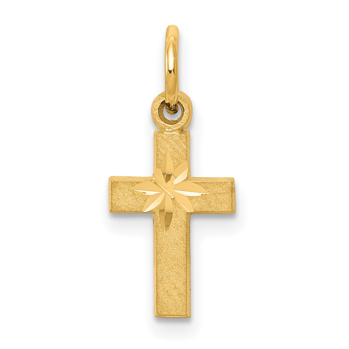 Cross Charm Pendant in Real 10k Yellow Gold