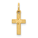 Cross Charm Pendant in Real 10k Yellow Gold