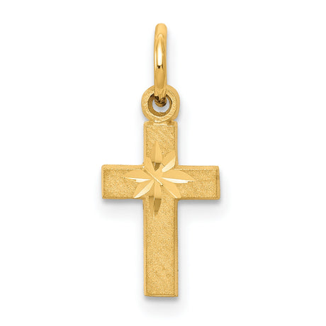 Cross Charm Pendant in Real 10k Yellow Gold