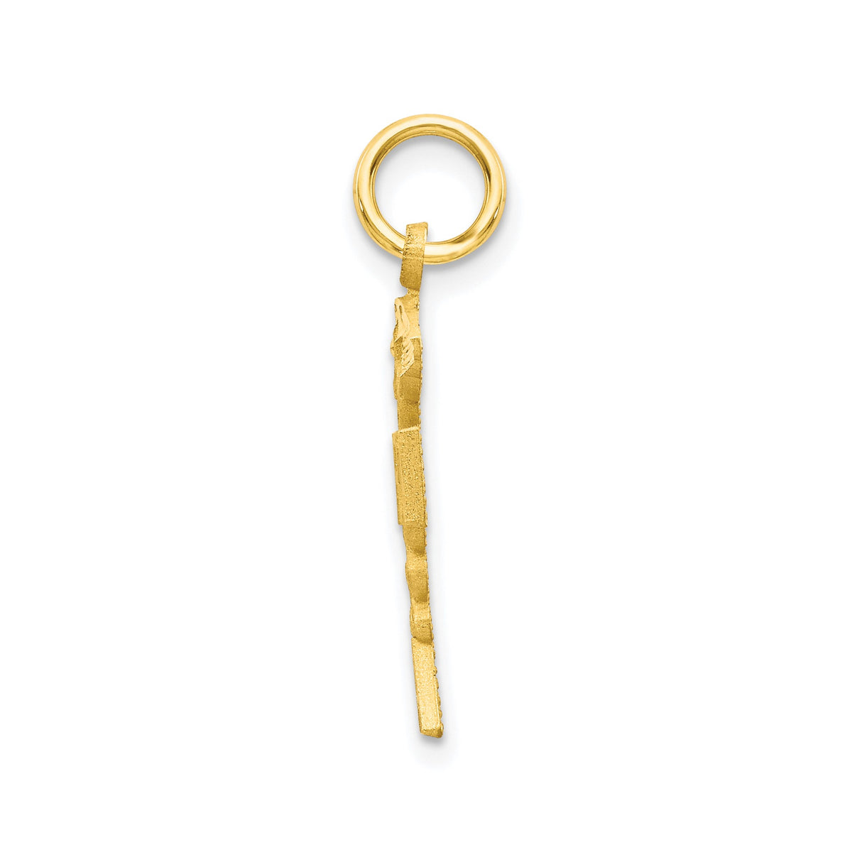 10k Yellow Gold RN Pendant with Caduceus Symbol, Medical Nursing Charm for Women