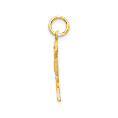 10k Yellow Gold RN Pendant with Caduceus Symbol, Medical Nursing Charm for Women