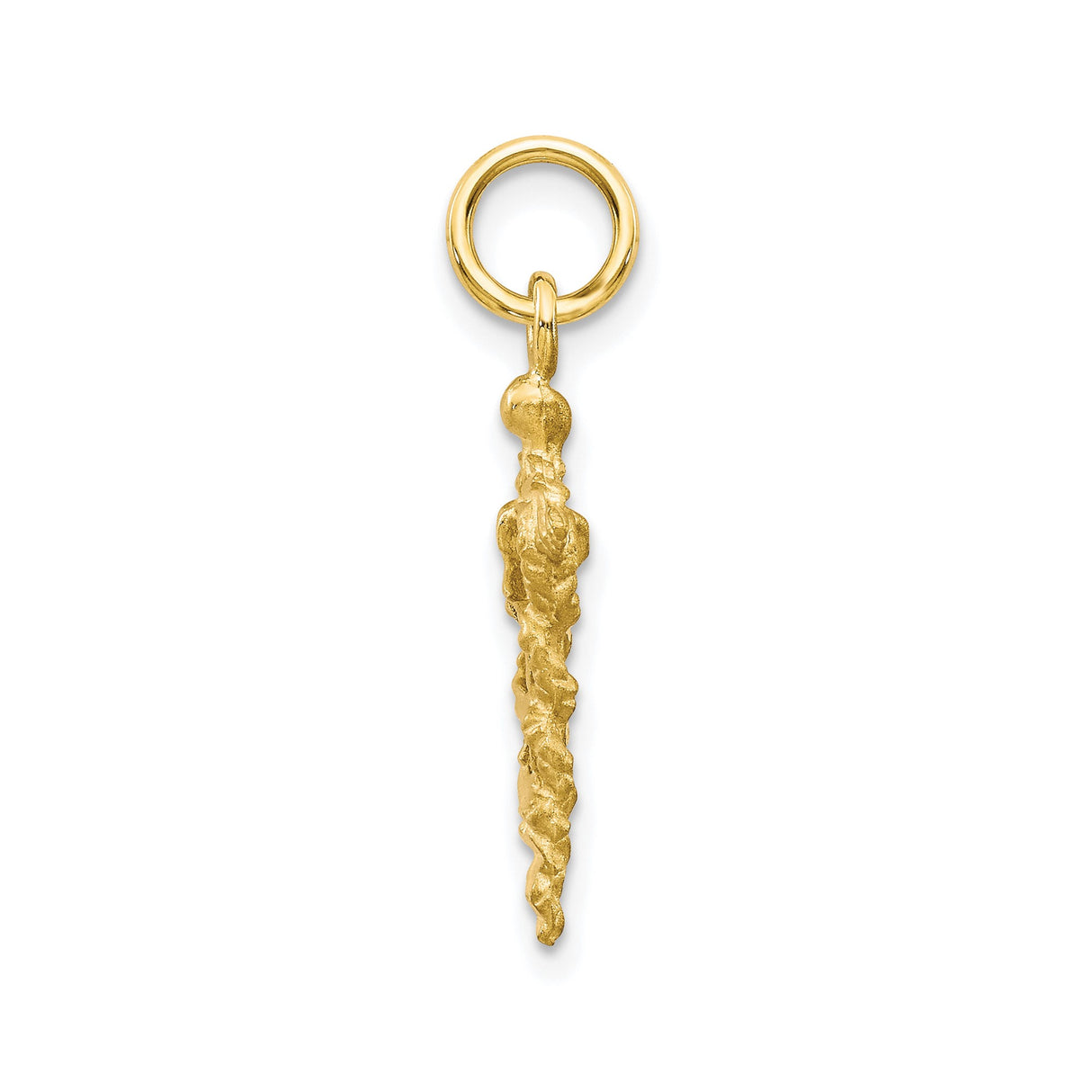 10k Yellow Gold Caduceus Pendant with Wings and Two Serpents, Medical Symbol Charm