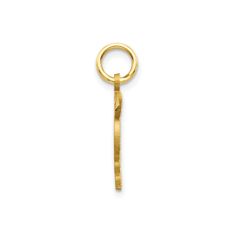 10k Yellow Gold MD Pendant with Caduceus Symbol, Unisex Medical Charm for Healthcare Professionals