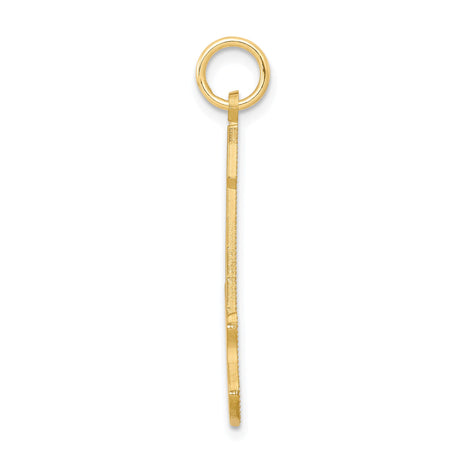 10k Yellow Gold Electric Guitar Pendant, Rock and Roll Music Charm for Musicians