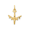 10k Yellow Gold Airplane Pendant, Detailed Jet Design Aviation Charm, Travel and Adventure Theme