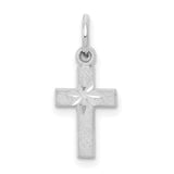 Cross Charm Pendant in Real 10k White Gold