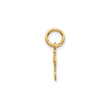 10k Yellow Gold Cross Pendant Charm with Beaded Texture and Cutout Detail