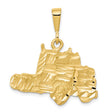 10k Yellow Gold Michigan State Pendant with Diamond Cut Detailing, Unisex State Outline Charm