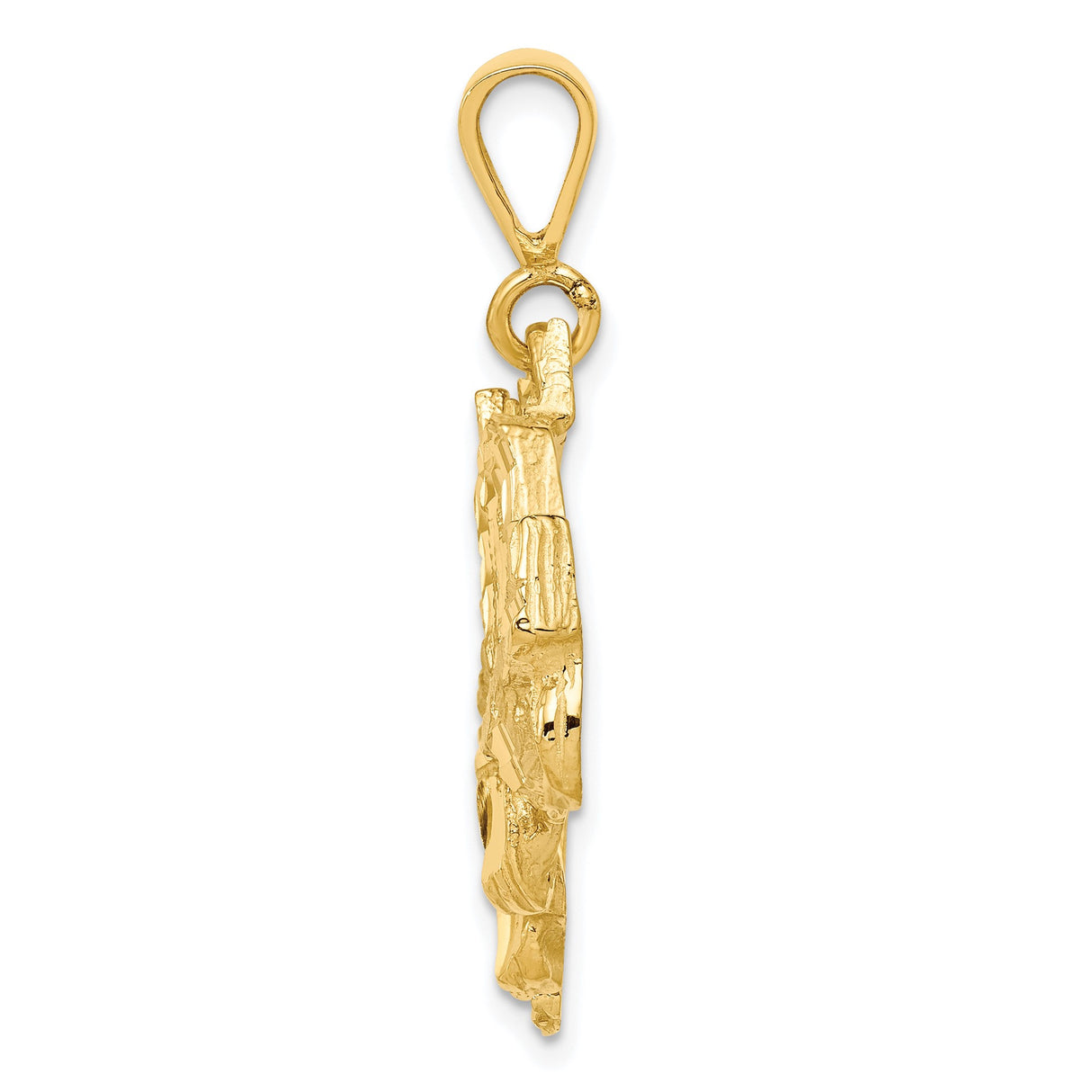 10k Yellow Gold Semi Truck Pendant, Real Gold Big Rig Tractor Trailer Charm for Men