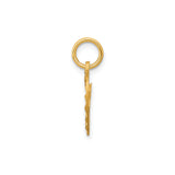 10k Yellow Gold Cross Pendant with Open Heart Design and Matte Textured Finish
