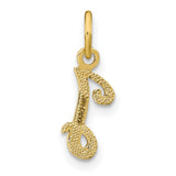 10k Yellow Gold Initial J Pendant, Script Letter Charm, Monogram Alphabet Jewelry for Women
