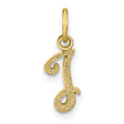 10k Yellow Gold Initial J Pendant, Script Letter Charm, Monogram Alphabet Jewelry for Women