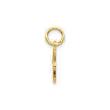 10k Yellow Gold Initial J Pendant with Script Letter and Textured Polished Design