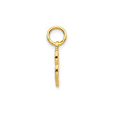 10k Yellow Gold Script Letter L Charm Pendant, Textured Initial Jewelry for Women