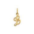 10k Yellow Gold Script Letter L Charm Pendant, Textured Initial Jewelry for Women