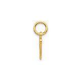 10k Yellow Gold Initial V Pendant Charm, Textured Script Letter Design for Women or Unisex