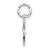 10k White Gold Letter J Pendant, Script Initial Charm, Dainty Monogram Jewelry for Women