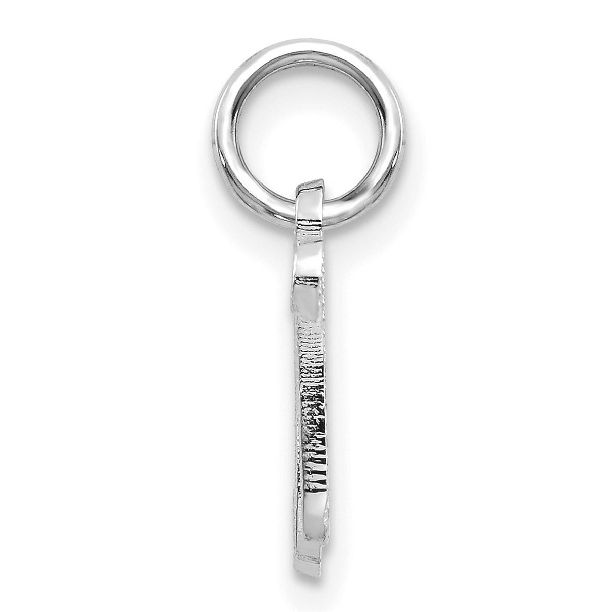 Initial N Charm Pendant in Real 10k White Gold