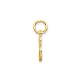 10k Yellow Gold Script Letter B Pendant Charm, Textured and Polished Alphabet Jewelry