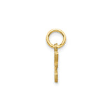 10k Yellow Gold Script Letter C Pendant with Textured Finish and Polished Accents