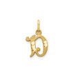 10k Yellow Gold Initial D Pendant Charm, Old English Gothic Letter Design, Unisex Monogram Jewelry